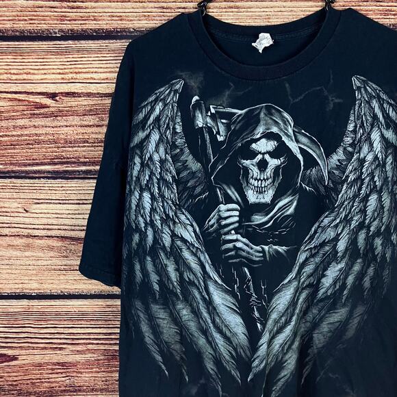 2010 Skeleton Grim Reaper Big Logo T-shirt - Picture 3 of 7